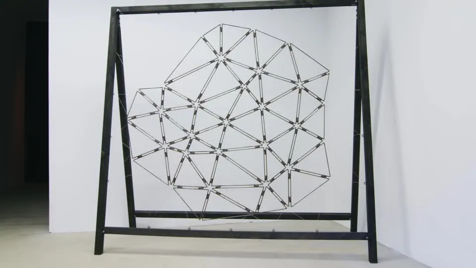 Large sculptural structure in the Shapeshifting exhibition.